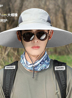 钓鱼帽防晒帽子男士夏季