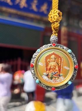 五台文殊唐卡中考高考小升初智慧大开金榜题名唐卡双面手绘吊坠