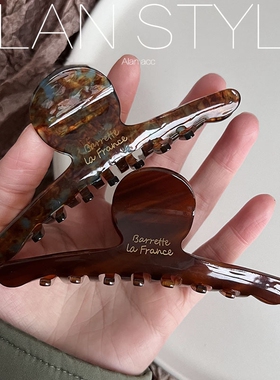 老钱静奢风！精致度！大号醋酸高级感后脑勺盘发抓夹子鲨鱼夹发饰
