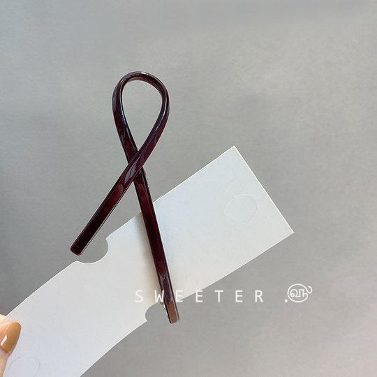 Korea's new style Dilireba's bangs side clip hairpin same style bow slender one-word clip spring clip