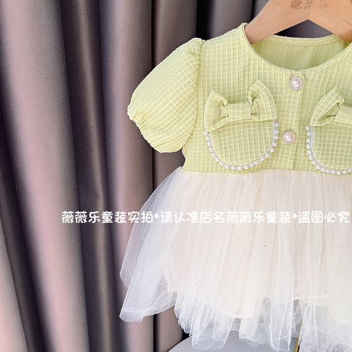女童连衣裙婴儿童装裙子1-3-4岁2夏季女宝宝小香风洋气公主裙女孩 - 图0