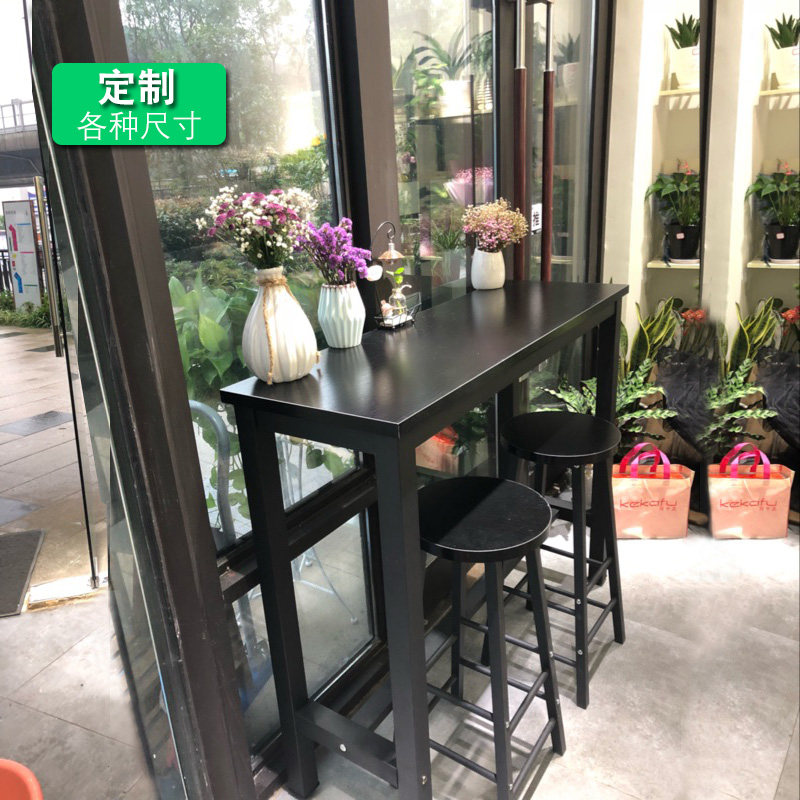 简约现代靠墙吧台桌家用客厅小吧台桌长条桌窄桌铁艺高脚桌咖啡桌_虎窝淘