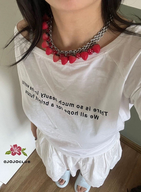 JOJOclub-island原创草莓多多钛钢夏日水果极繁沙滩夏威夷项链