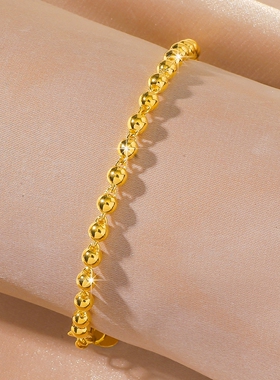 轻奢沙金饰品光面转运珠女款手链