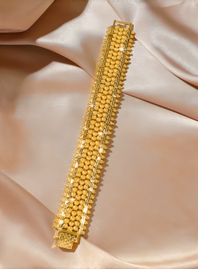 轻奢沙金饰品繁花转运珠手链