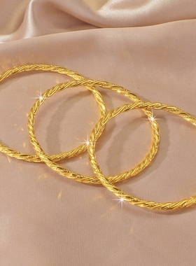 轻奢镀24k仿真黄金色爆闪手镯女