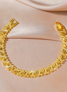 轻奢沙金饰品连珠爱心女款手链