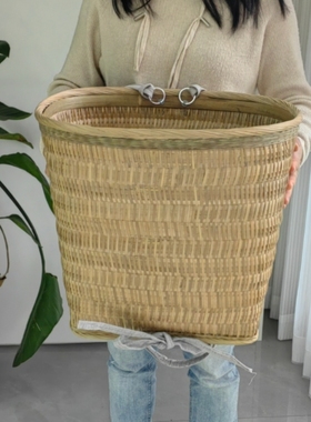 竹编背筐纯手工收纳四川背篓