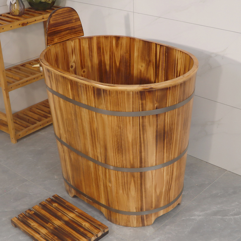 美容院加高不占地泡澡木桶浴桶浴缸加厚成人家用实木桶全身熏蒸桶 - 图2