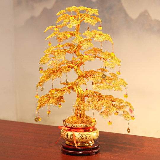 Money tree purely hand-woven money tree crafts home decoration housewarming new home opening gifts fortune ornaments