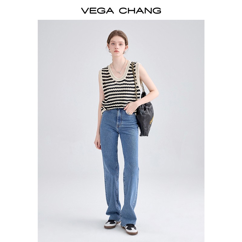 【加购！预热VEGA CHANG品牌小专】VEGA CHANG条纹背心/牛仔裤