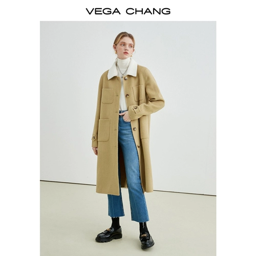 Vega Chang 100%Gaobaao Австралийский шерстяной шерстяной шерстяное пальто