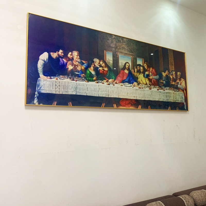 世界名画达芬奇十二门徒挂画客厅沙发背景墙画餐厅卧室床头油画_虎窝淘
