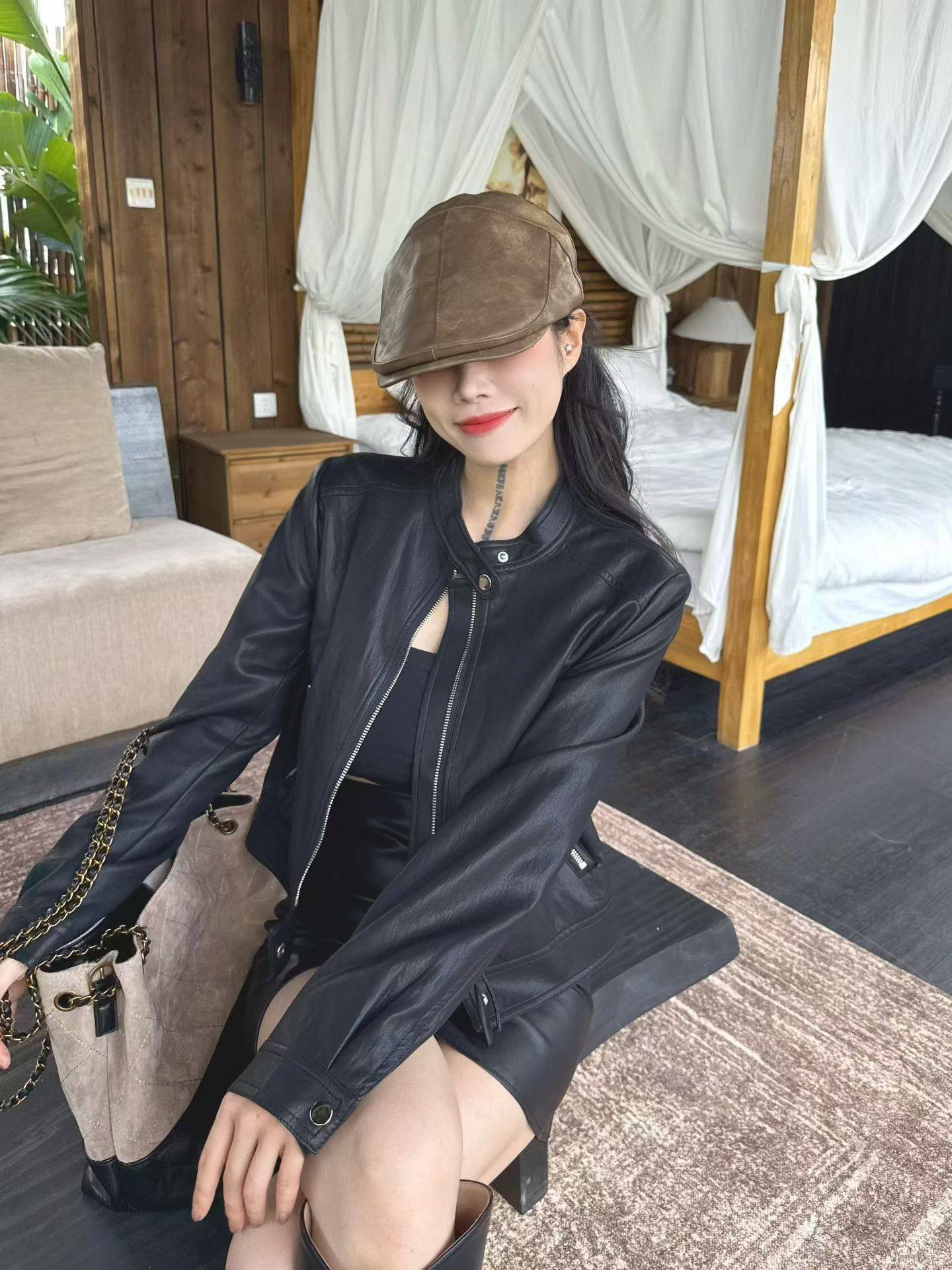 2026春秋新品韩版时尚洋气皮衣外套女百搭显瘦皮草外套女装上衣潮,淘宝优惠券,粉丝福利购,淘宝优惠卷