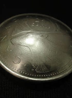 手工制作养牛硬币扣 真币 财布扣 梅花鹿头 约23MM D27一05