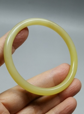 和田玉57mm圈口手镯细条叮当镯