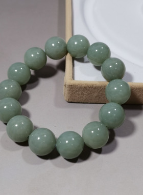 和田玉手链卡14mm手串天然有证书