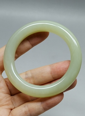 21年老店天然和田玉57mm手镯玉镯