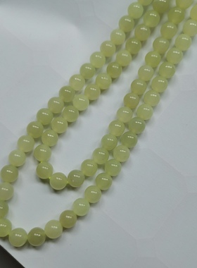 天然和田玉项链卡6mm108颗珠链