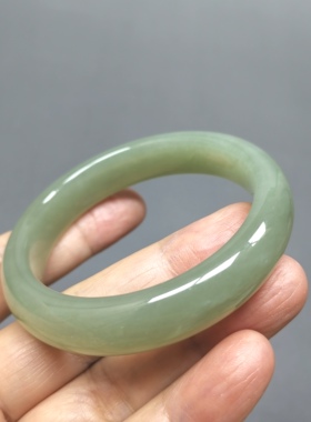 天然和田玉手镯52mm圈口女款玉镯