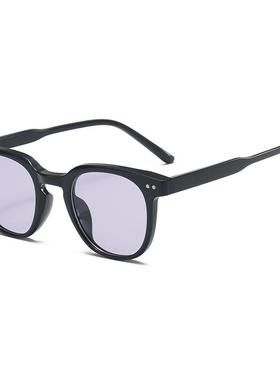 新款潮流海洋片米钉太阳镜女跨境彩色太阳眼镜男欧美复古方框墨镜