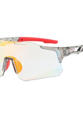 新款男女士户外运动眼镜跨境变色墨镜时尚潮流欧美防风骑行太阳镜