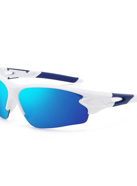 跨境欧美半框眼镜男女户外运动骑行驾驶太阳镜垂钓护目防风沙墨镜