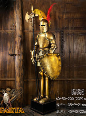 欧式复古盔甲武士仿古迎宾门摆设古罗马铠甲铁人直销怀旧酒吧摆件