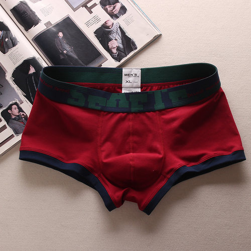 简约百搭文艺青年男士内裤 纯棉低腰性感内裤 大囊袋平角裤底裤头 - 图1