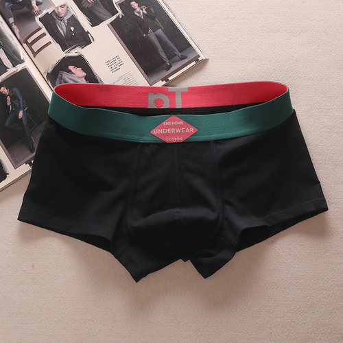 简约百搭文艺青年男士内裤 纯棉低腰性感内裤 大囊袋平角裤底裤头 - 图2