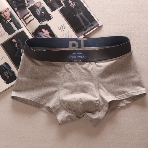 简约百搭文艺青年男士内裤 纯棉低腰性感内裤 大囊袋平角裤底裤头 - 图3