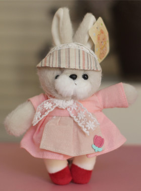 卡通甜美少女背包毛绒玩具小兔子