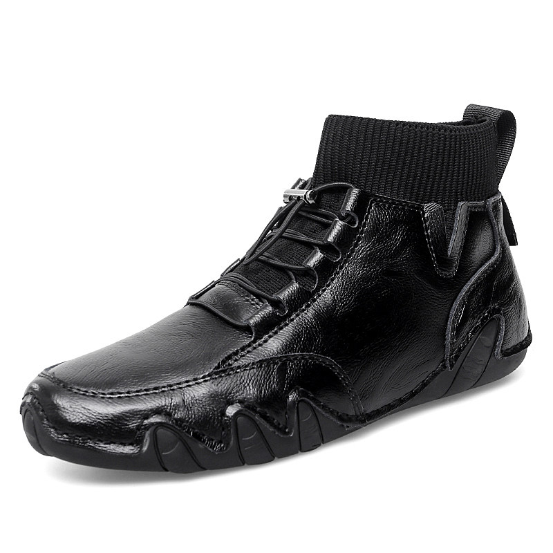 2025秋冬新款马丁靴潮休闲高帮皮鞋男豆豆鞋中邦加绒棉鞋短靴,淘宝优惠券,粉丝福利购,淘宝优惠卷