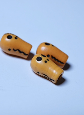 牧区黄色树脂料器尸陀林单珠文玩纯手工DIY念珠手串顶珠百搭配珠
