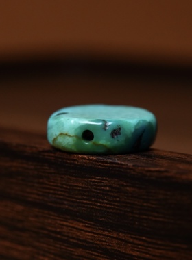 千年高等级璎珞贵族天然原矿老松石板珠高瓷孔道水亮念珠手串项链