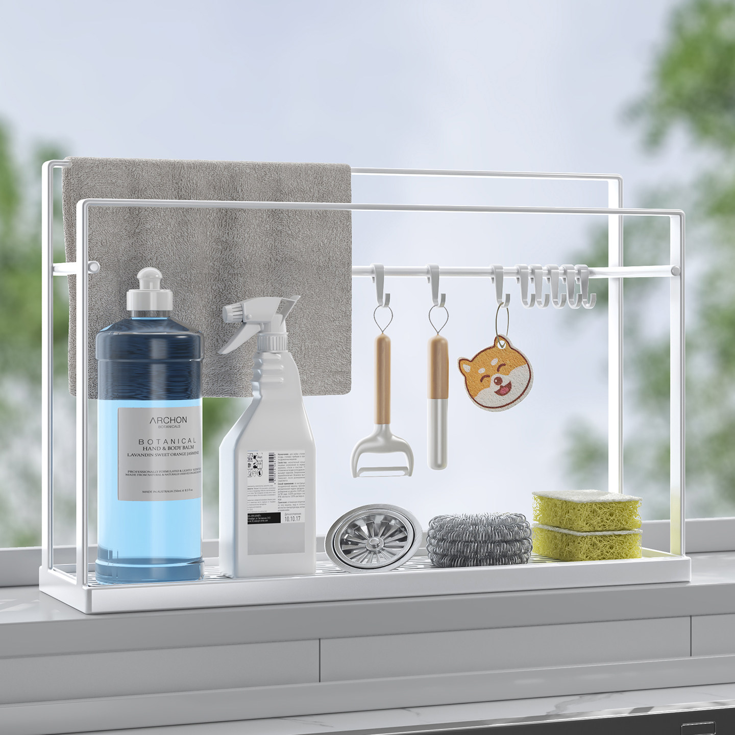 圣西陶厨房抹布沥水架水槽置物架洗碗布海绵收纳架水池抹布收纳架,淘宝优惠券,粉丝福利购,淘宝优惠卷