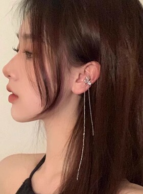 耳夹无耳洞女锆石流苏耳骨夹高级