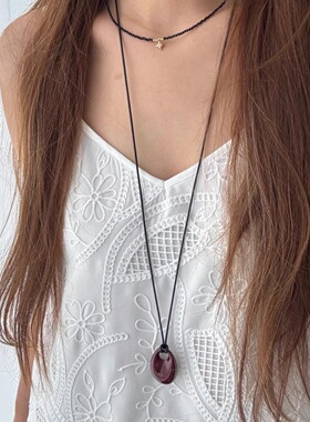 SAMPAN小众设计感银色椭圆吊坠