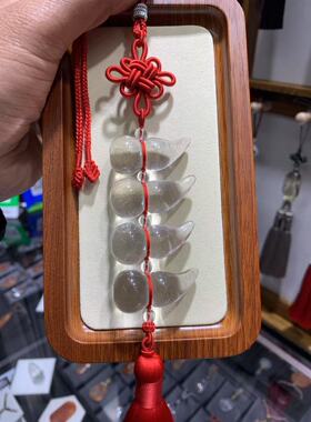 天然白水晶葫芦车挂件家居风水卧室客厅办公室桌面摆饰挂件礼品