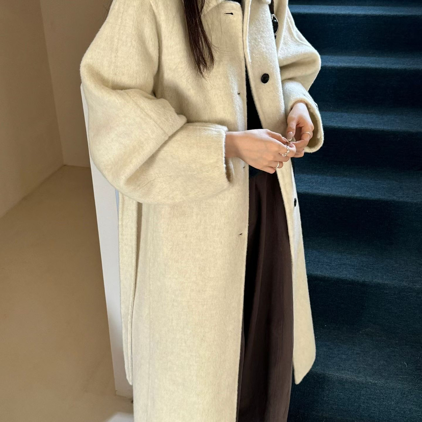 买手严选-泡菜馆-系翻领长款羊毛外套(配腰带)（含90羊毛）YS1-81 - 图3
