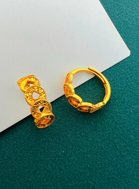 沙金黄铜镀金活口情侣对戒不掉色