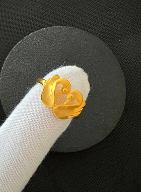 越南沙金天鹅女士指环不掉色