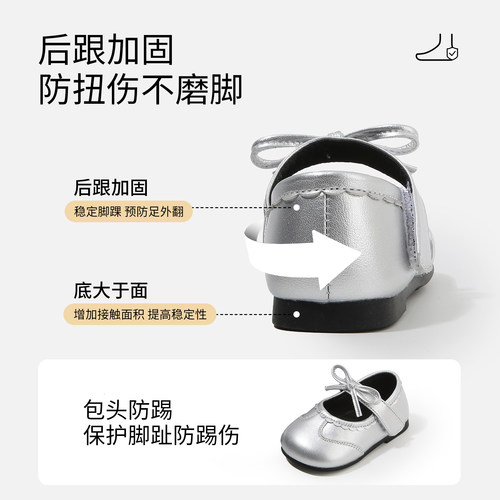 春夏新款稳步鞋子1一3岁宝宝软底室内鞋纯色小皮鞋女童时尚公主鞋 - 图3