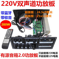 With source speaker card Bluetooth High power motherboard with remote control 2 0 dual track spectrum sound active power amplifier board