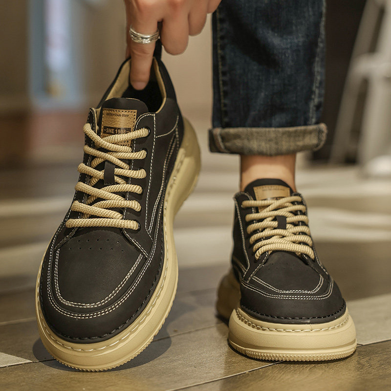 男鞋2025新款秋冬英伦复古休闲板鞋加绒棉鞋工装运动皮鞋潮鞋,淘宝优惠券,粉丝福利购,淘宝优惠卷