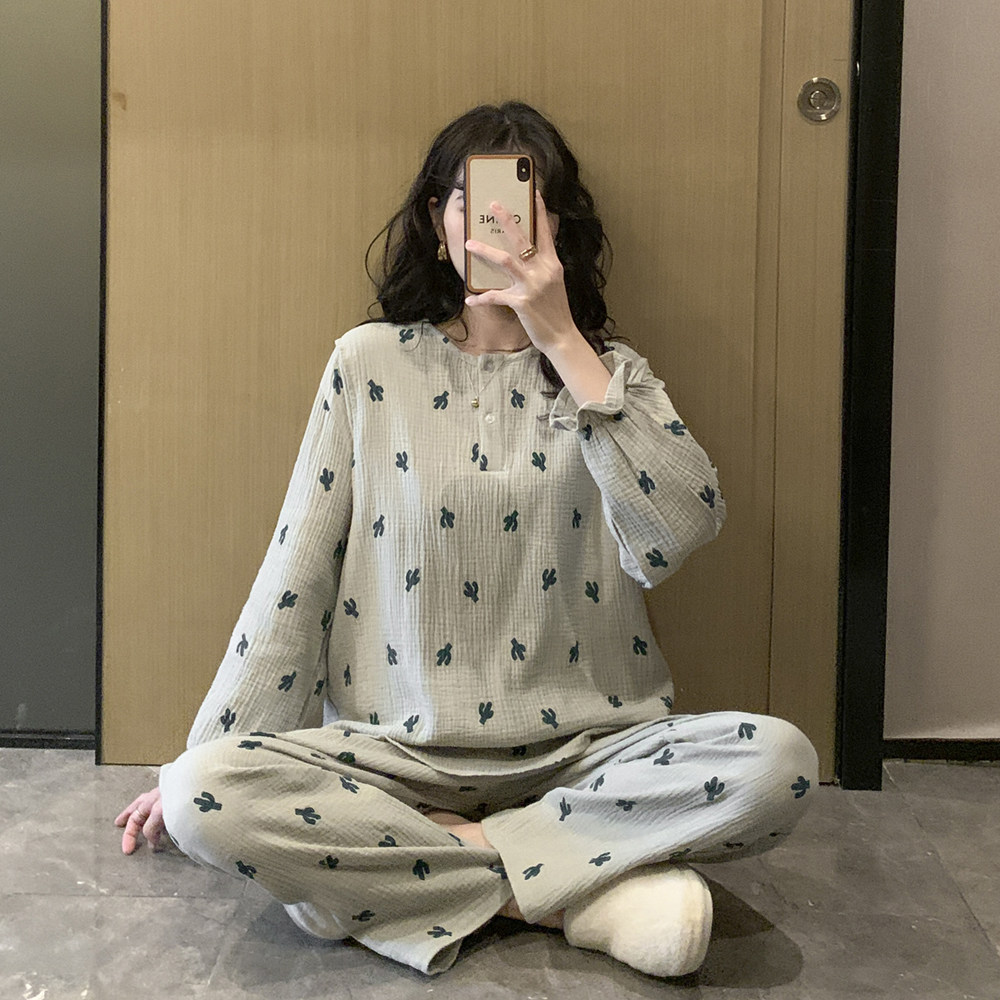 纱布月子服秋季产后纯棉怀孕期睡衣 诺初宠爱家居服套装