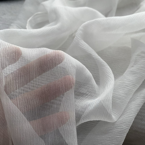 100%桑蚕丝面料 白色顺纡真丝布料论块 轻薄飘逸透气零料清仓处理 - 图1