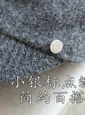 老钱风76%绵羊毛圆扣复古马术帽