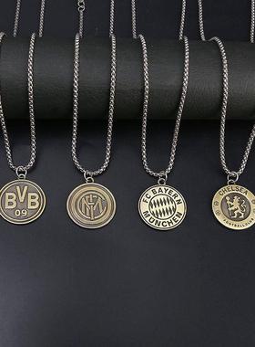巴萨尤文皇马项链吊坠大巴黎曼城利物浦阿森纳巴塞罗那足球挂饰