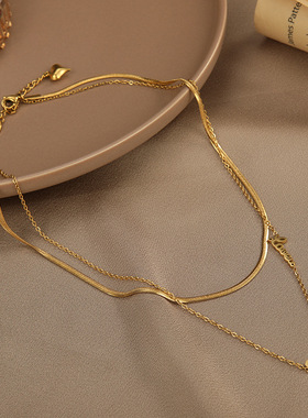 双层爱心项链女款0115